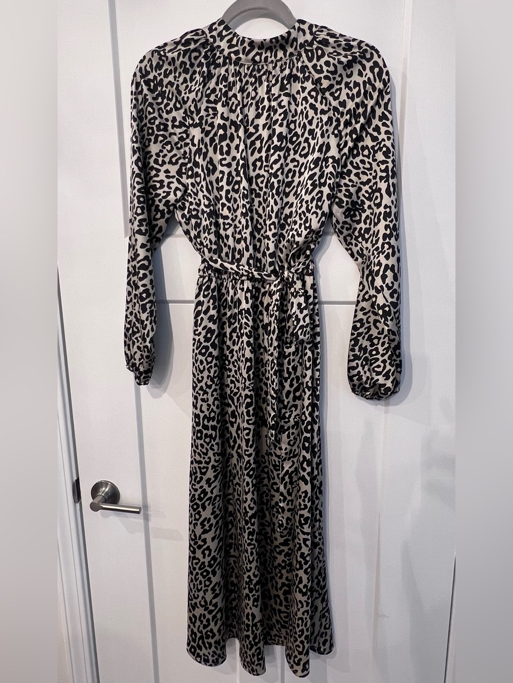 LOFT Black & Cream Leopard-Print Dress